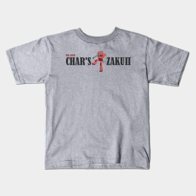 Char's Zaku II Typo Kids T-Shirt by Pakyu Pashion